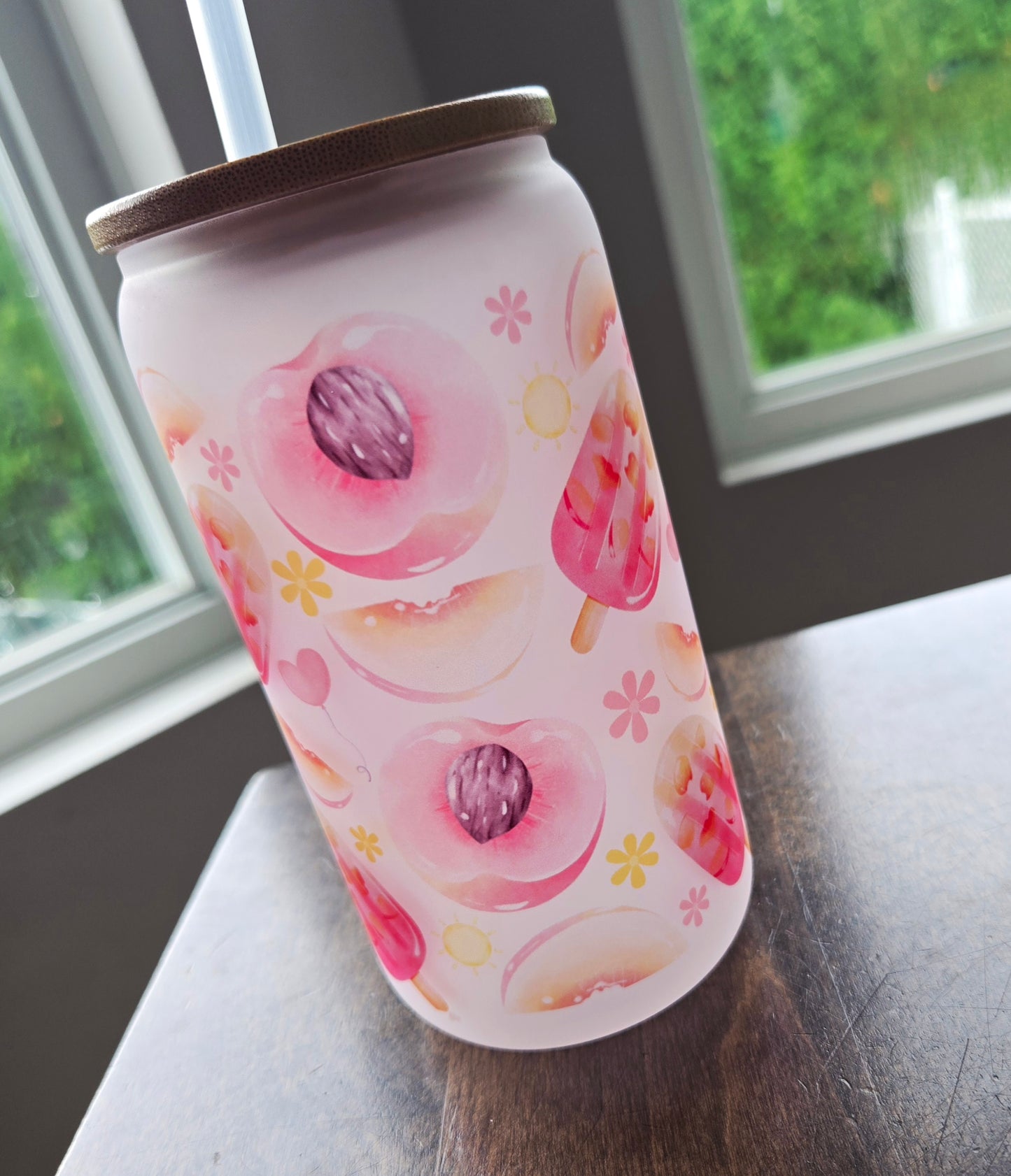 Verre givré pêches