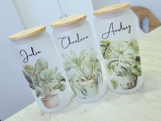 Verres givrés motif plantes