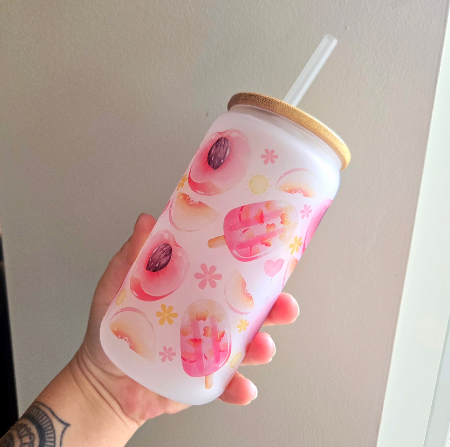 Verre givré pêches