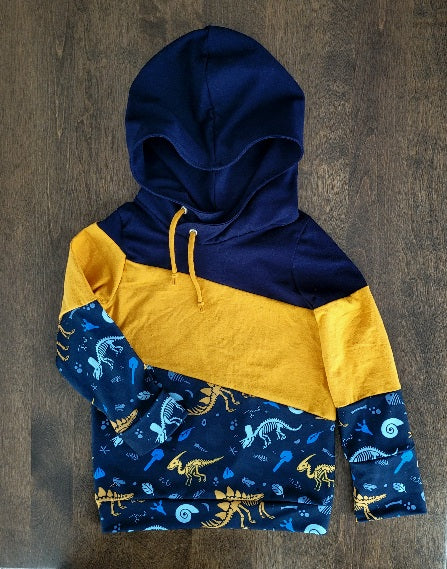 Hoodie Dinos bleu