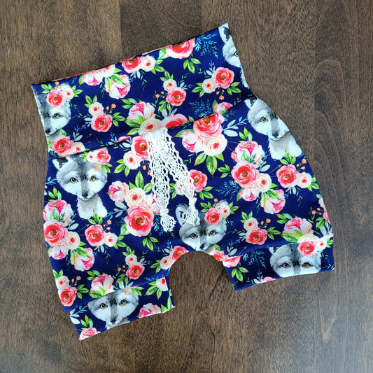 Shorts loup fleuris 0/12 mois